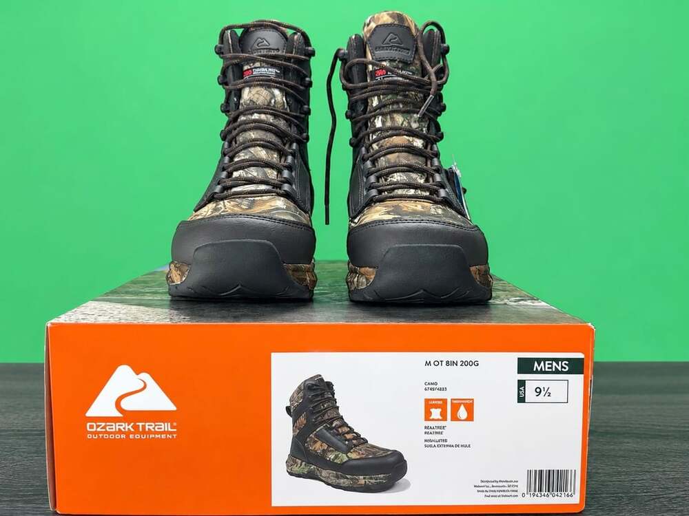 Ozark Trail OT 8in 200G Hunting Boots Size 9.5 Camo Leather